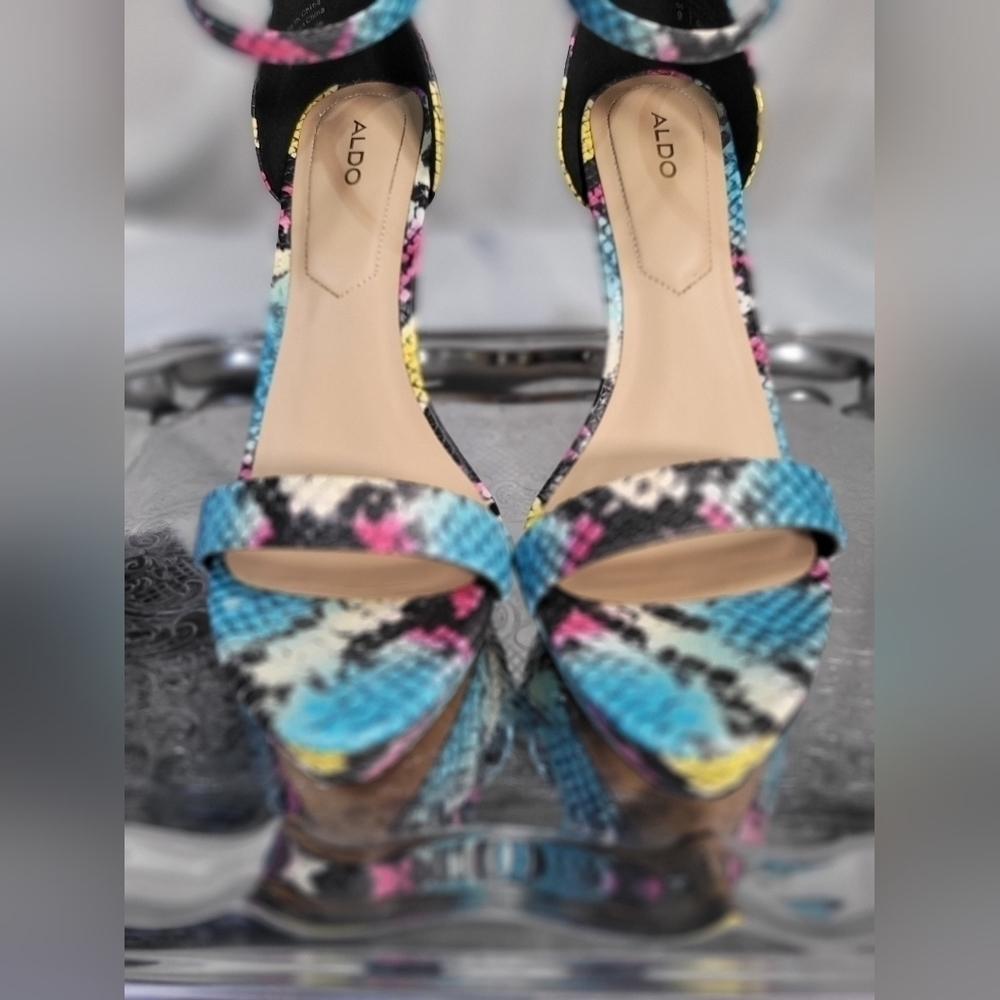 Aldo Multicolor Snake Print Stilettos-9 - Picture 4 of 8